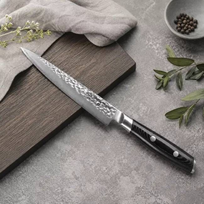 Yaxell Tsuchimon Vleesmes 15 cm – VG10 Staal – Gehamerd Lemmet – Micarta Heft