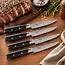 Yaxell Tsuchimon Steakmessenset – 4-delig – 3 Lagen Damaststaal – VG10 Staal – Canvas-Micarta Heft