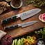 Yaxell Tsuchimon Messenset – 2-delig – Santokumes 16,5 cm en Universeelmes 12 cm – 3 Lagen Damaststaal – VG10 Staal – Canvas-Micarta Heft