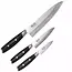 Yaxell Tsuchimon Messenset – 3-delig – Koksmes 20 cm, Universeelmes 12 cm en Schilmes 8 cm – 3 Lagen Damaststaal – VG10 Staal – Canvas-Micarta Heft