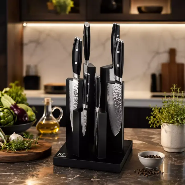 Yaxell Tsuchimon 6-Delige Magnetische Messenset – VG-10 Staal, Luxe Uitvoering