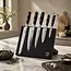 Yaxell Tsuchimon Messenset – 6-delig – Beukenhouten Magnetische Messenhouder met 5 Messen – 3 Lagen Damaststaal – VG10 Staal – Canvas-Micarta Heft