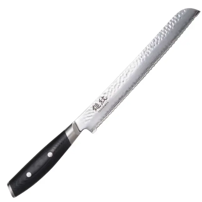 Yaxell Tsuchimon Messenset – 6-delig – Magnetische Walnoothouten Messenstrip met 5 Messen – 3 Lagen Damaststaal – VG-10 Staal – Canvas-Micarta Heft