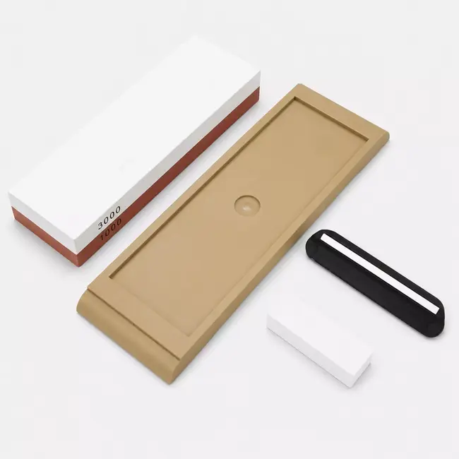 Yaxell 1000/3000 Wetsteen / Combinatiesteen / Slijpsteen – Dubbele Korrelgrofte – Inclusief Angle-Keeper en Nivelleringsteen – Voor Precisie Slijpen en Fijn Polijsten van Japanse Messen