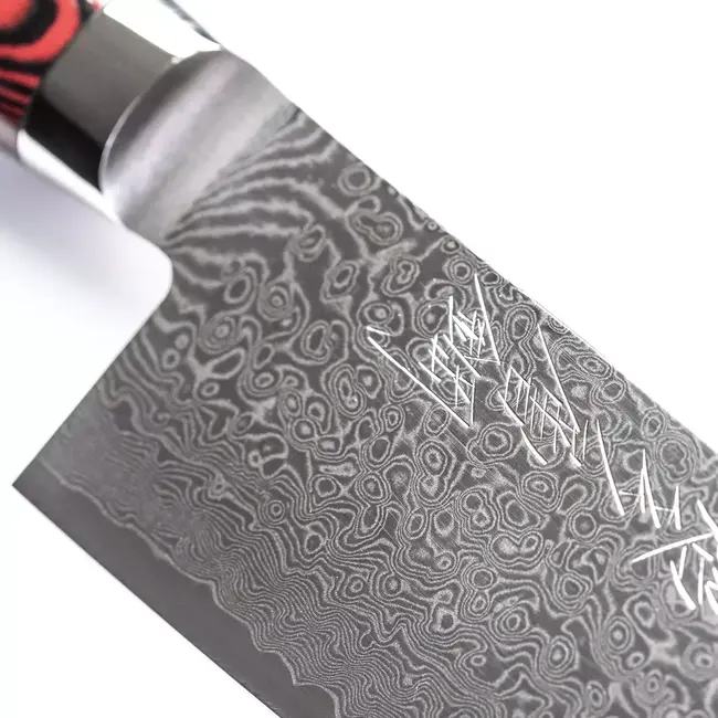 Yaxell Super Gou Santoku Koksmes 16,5 cm – 161 Lagen Damaststaal – SG2 Staal – 63 HRC – Canvas-Micarta Heft