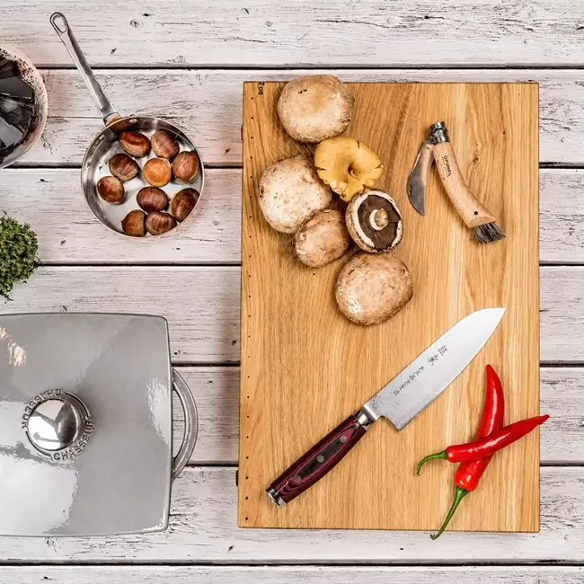 Yaxell Super Gou Santoku Koksmes 16,5 cm – 161 Lagen Damaststaal – SG2 Staal – 63 HRC – Canvas-Micarta Heft