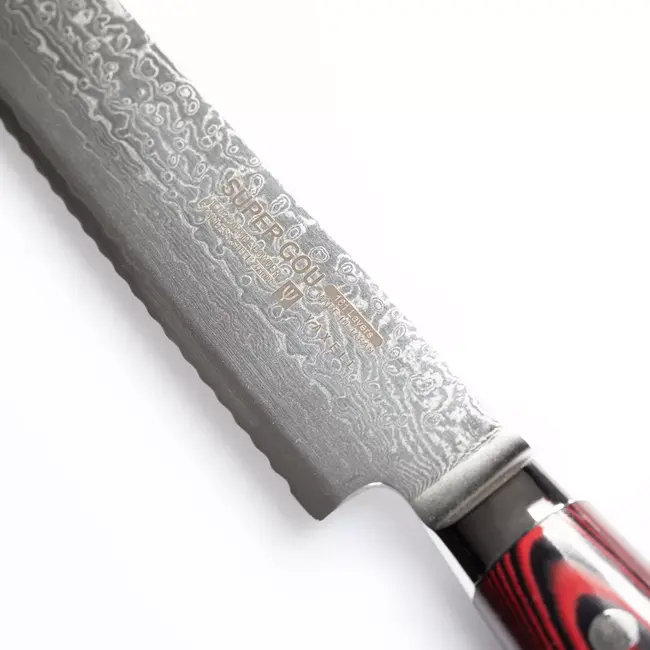 Yaxell Super Gou Broodmes 23 cm – 161 Lagen Damaststaal – SG2 Staal – 63 HRC – Canvas-Micarta Heft