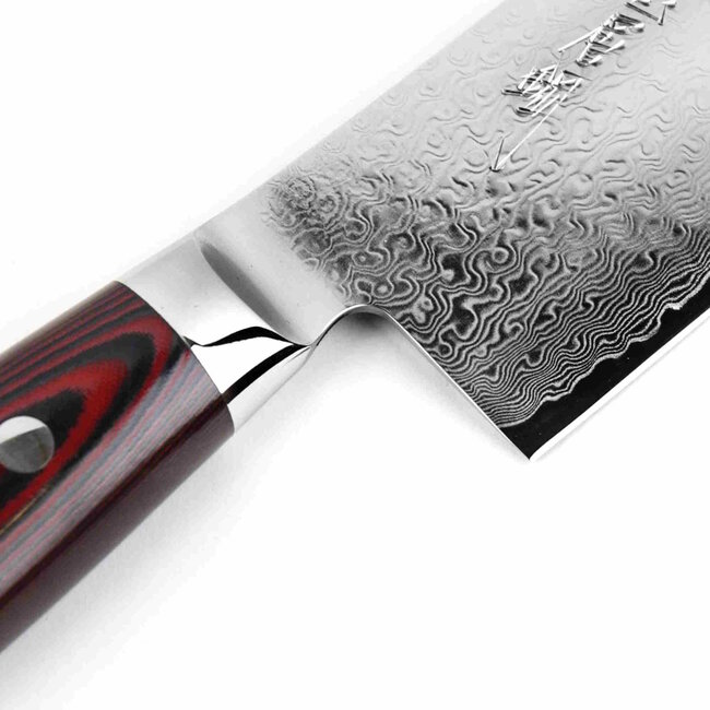 Yaxell Super Gou Santoku Koksmes – 12,5 cm – 161 Lagen Damaststaal – SG2 Staal – 63 HRC – Canvas-Micarta Heft