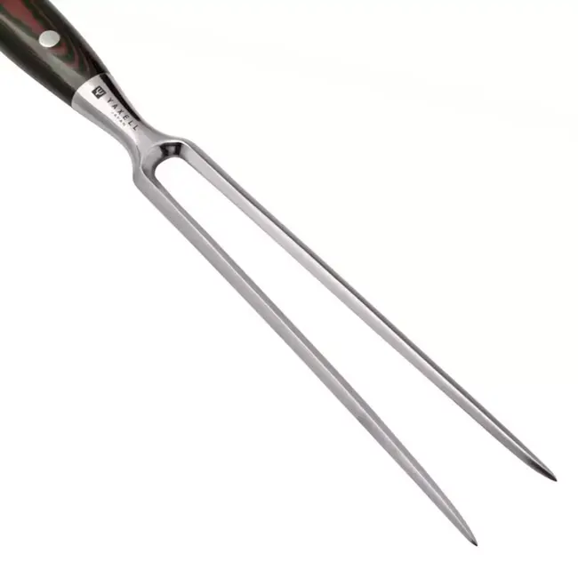 Yaxell Super Gou Vleesvork 16 cm – 161 Lagen Damaststaal – SG2 Staal – 63 HRC – Canvas-Micarta Heft