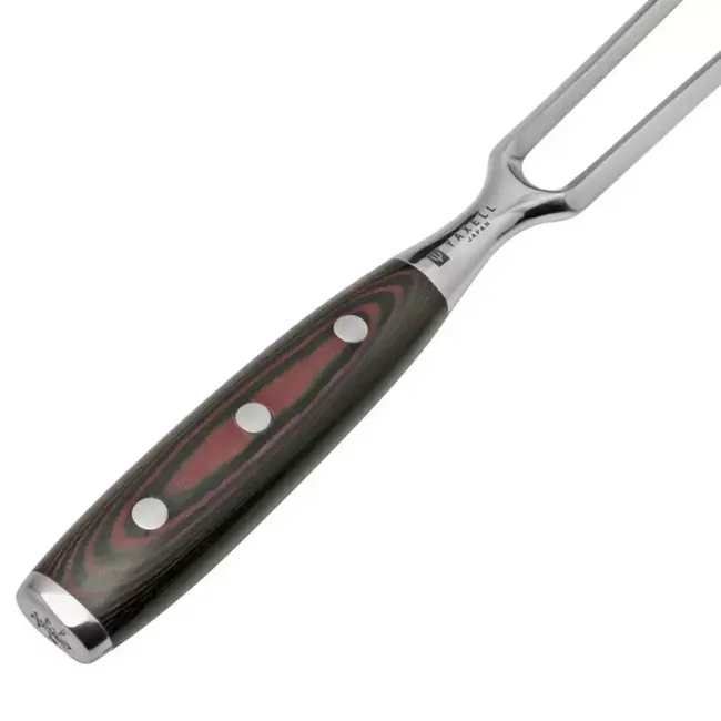 Yaxell Super Gou Vleesvork 16 cm – 161 Lagen Damaststaal – SG2 Staal – 63 HRC – Canvas-Micarta Heft