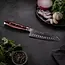 Yaxell Super Gou Santoku Mes met Kuiltjes 16,5 cm – 161 Lagen Damaststaal – SG2 Staal – 63 HRC – Canvas-Micarta Heft