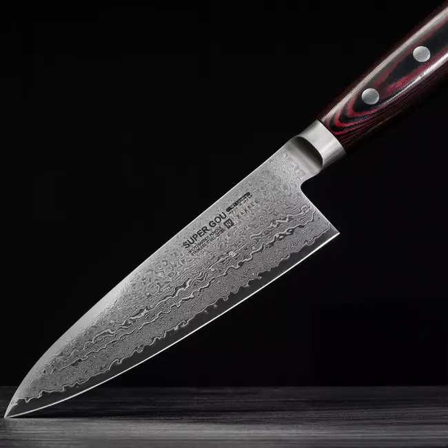 Yaxell Super Gou Koksmes 15 cm – 161 Lagen Damaststaal – SG2 Staal – 63 HRC – Canvas-Micarta Heft