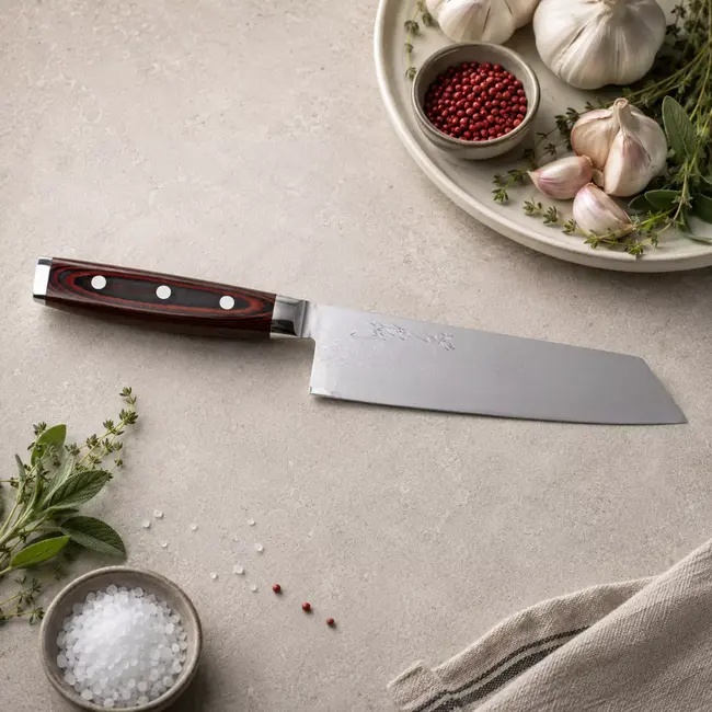 Yaxell Super Gou Kiritsuke Koksmes 20 cm – 161 Lagen Damaststaal – SG2 Staal – 63 HRC – Canvas-Micarta Heft