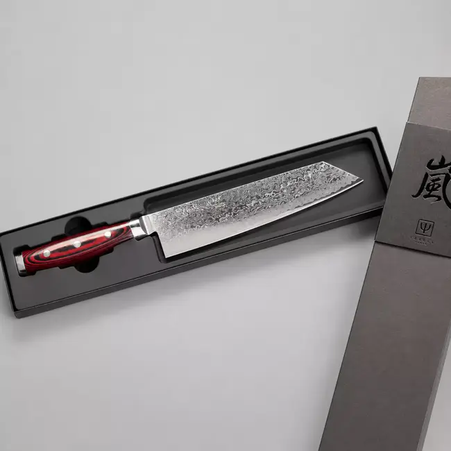 Yaxell Super Gou Kiritsuke Koksmes 20 cm – 161 Lagen Damaststaal – SG2 Staal – 63 HRC – Canvas-Micarta Heft