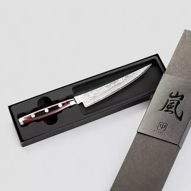 Yaxell Super Gou Uitbeenmes Gebogen 15 cm – 161 Lagen Damaststaal – SG2 Staal – 63 HRC – Canvas-Micarta Heft