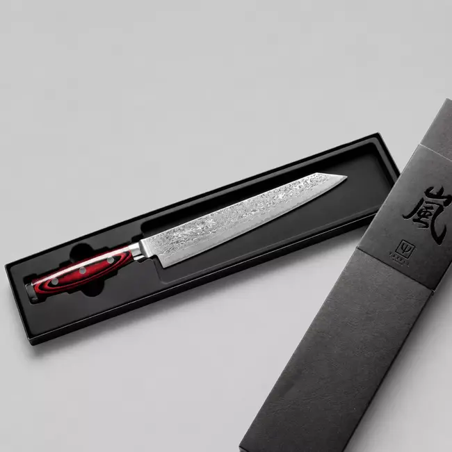 Yaxell Super Gou Kiritsuke Vleesmes 23 cm – 161 Lagen Damaststaal – SG2 Staal – 63 HRC – Canvas-Micarta Heft