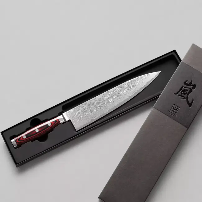 Yaxell Super Gou Koksmes 24 cm – 161 Lagen Damaststaal – SG2 Staal – 63 HRC – Canvas-Micarta Heft