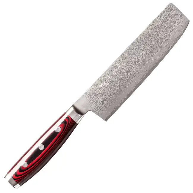 Yaxell Super Gou Nakiri Koksmes 16,5 cm – 161 Lagen Damaststaal – SG2 Staal – 63 HRC – Canvas-Micarta Heft