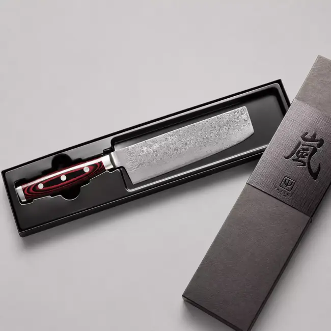Yaxell Super Gou Nakiri Koksmes 16,5 cm – 161 Lagen Damaststaal – SG2 Staal – 63 HRC – Canvas-Micarta Heft