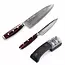Yaxell Super Gou Messenset – Giftset – 3-delig – Messenslijper, Koksmes 20 cm & Universeelmes 12 cm – 161 Lagen Damaststaal – SG2 Staal – 63 HRC – Canvas-Micarta Heft