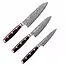 Yaxell Super Gou Messenset – Giftset – 3-delig – Santoku 16,5 cm, Klein Santoku 12,5 cm & Schilmes 8 cm – 161 Lagen Damaststaal – SG2 Staal – 63 HRC – Canvas-Micarta Heft