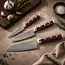 Yaxell Super Gou Messenset – Giftset – 3-delig – Santoku 16,5 cm, Klein Santoku 12,5 cm & Schilmes 8 cm – 161 Lagen Damaststaal – SG2 Staal – 63 HRC – Canvas-Micarta Heft