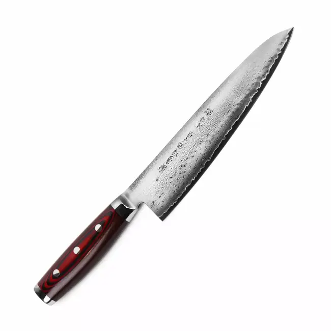 Yaxell Super Gou Messenset – 7-delig – Magnetisch 'Tower' Messenblok met 6 Messen – 161 Lagen Damaststaal – SG2 Staal – 63 HRC – Canvas-Micarta Heft