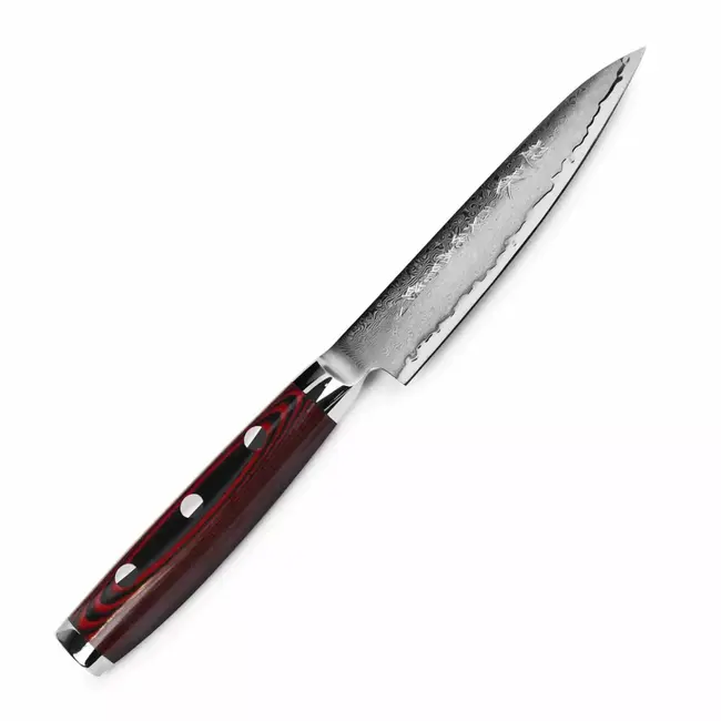 Yaxell Super Gou Messenset – 7-delig – Magnetisch 'Tower' Messenblok met 6 Messen – 161 Lagen Damaststaal – SG2 Staal – 63 HRC – Canvas-Micarta Heft