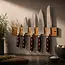 Yaxell Super Gou Messenset – 6-delig – Bamboe Magneetstrip met 5 Messen – 161 Lagen Damaststaal – SG2 Staal – 63 HRC – Canvas-Micarta Heft