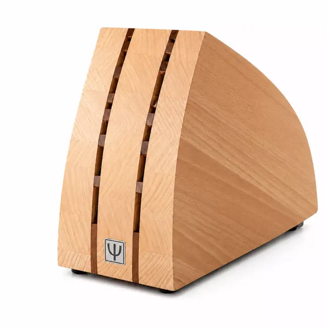 Yaxell Super Gou Messenset – 7-delig – Beukenhouten Messenblok met 6 Messen – 161 Lagen Damaststaal – SG2 Staal – 63 HRC – Canvas-Micarta Heft