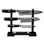 Yaxell Super Gou Ypsilon Messenset – 4-delig – Katana Display met 3 Messen – 193 Lagen Damaststaal – SG2 Staal – 63 HRC – Canvas-Micarta Heft – Japan