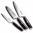 Yaxell Super Gou Ypsilon Messenset – 4-delig – Katana Display met 3 Messen – 193 Lagen Damaststaal – SG2 Staal – 63 HRC – Canvas-Micarta Heft – Japan