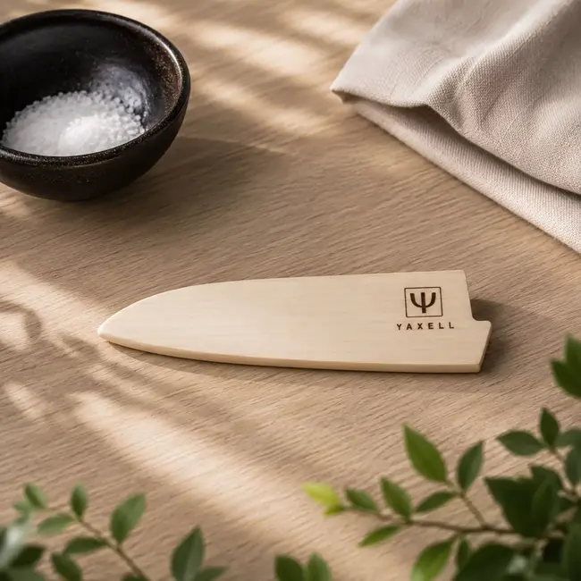 Yaxell Katana Mesbeschermer voor Universeelmes 12 cm – Esdoornhout – Magnetische Schede