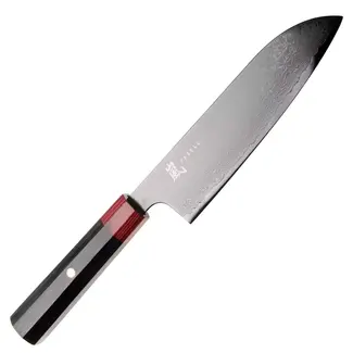 Yaxell Rei Santokumes 16,5 cm – 69 Lagen Damaststaal – VG10 Damaststaal – 61 HRC – Pakkahout Heft