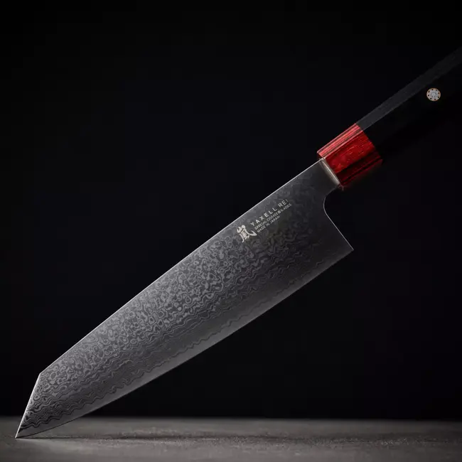 Yaxell Rei Kiritsuke mes 20 cm – 69 Lagen Damaststaal – VG10 Damaststaal – 61 HRC – Pakkahout Heft