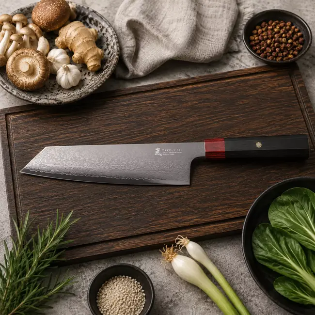 Yaxell Rei Kiritsuke mes 20 cm – 69 Lagen Damaststaal – VG10 Damaststaal – 61 HRC – Pakkahout Heft