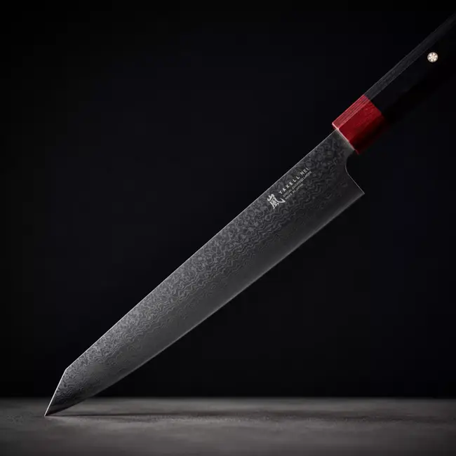 Yaxell Rei Sujihiki mes 23 cm – 69 Lagen Damaststaal – VG10 Damaststaal – 61 HRC – Pakkahout Heft