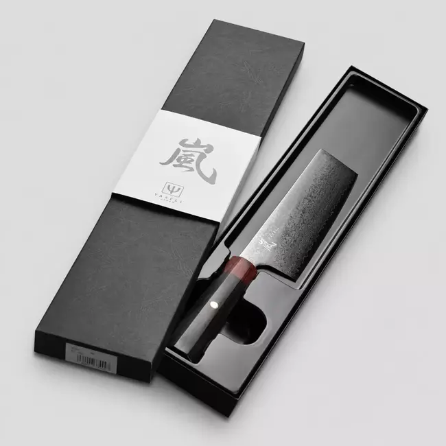 Yaxell Rei Nakiri mes 16,5 cm – 69 Lagen Damaststaal – VG10 Damaststaal – 61 HRC – Pakkahout Heft