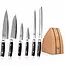 Yaxell Ran Messenset – 7-delig – Beukenhouten Messenblok met 6 Messen – 69 Lagen Damaststaal – VG10 Staal – 61 HRC – Canvas-Micarta Heft