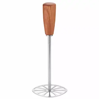 Triangle Triangle Aardappelstamper 300 mm met roestvrijstalen stampplaat en gestoomde kersenhouten greep