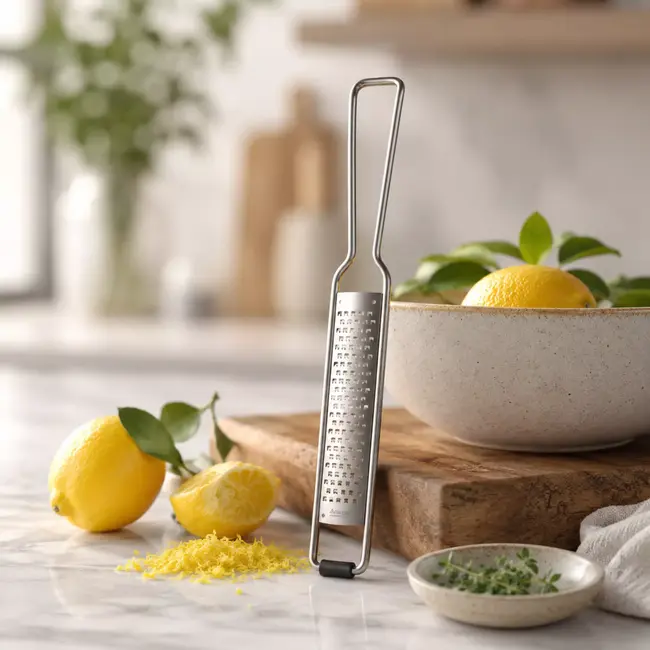 Triangle Zesteur rasp RVS 145 mm met fijne scherpe raspstructuur en beschermkap