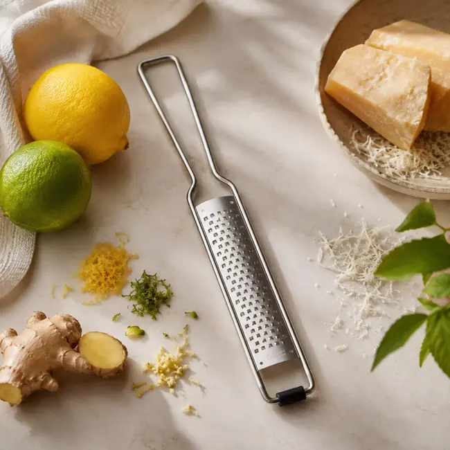 Triangle Zesteur rasp RVS 145 mm met fijne scherpe raspstructuur en beschermkap