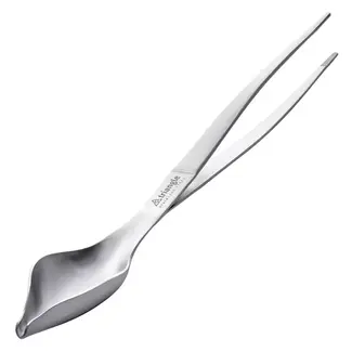 Triangle RVS decoratiepincet 24,3 cm met decoratielepel voor garneren en bordopmaak
