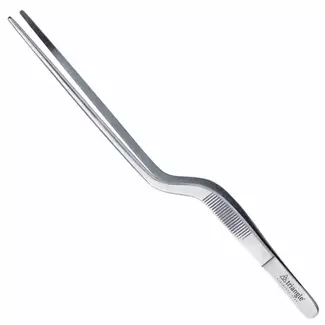 Triangle RVS decoratiepincet/garneerpincet  21 cm dubbel gebogen voor nauwkeurig garneren