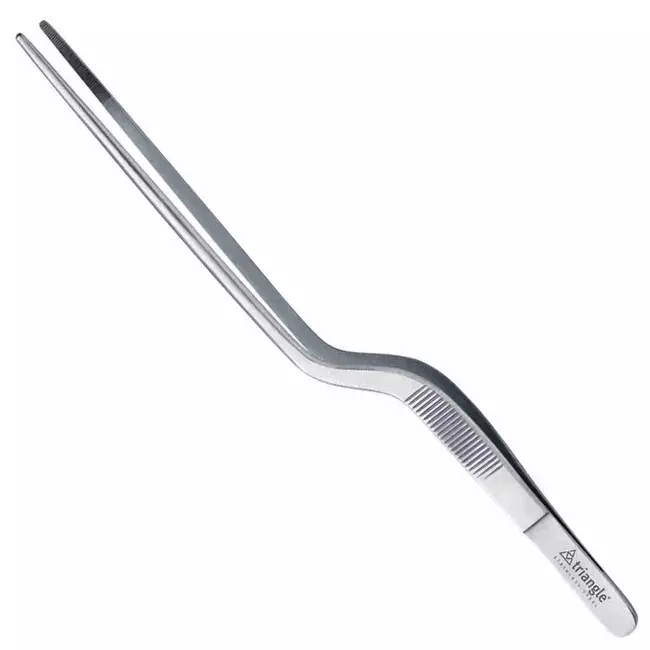 Triangle RVS decoratiepincet/garneerpincet  21 cm dubbel gebogen voor nauwkeurig garneren