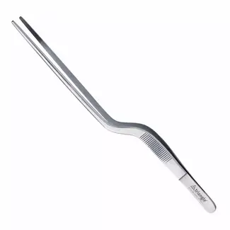 Triangle Dubbel Gebogen Keukenpincet 14 cm van Edelstaal voor Nauwkeurig Opmaken van Gerechten