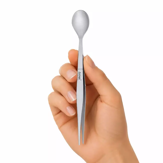 Triangle Proeflepel met Pincet 14 cm RVS voor Proeven en Garneren