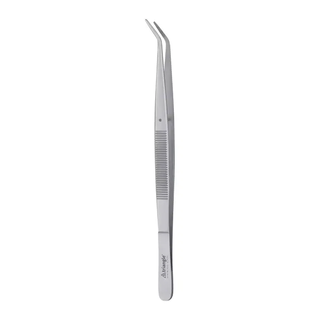 Triangle Gebogen Keukenpincet 15 cm RVS voor Garneren en Serveren