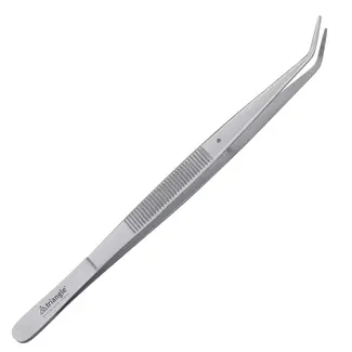 Triangle Gebogen Keukenpincet 15 cm RVS voor Garneren en Serveren