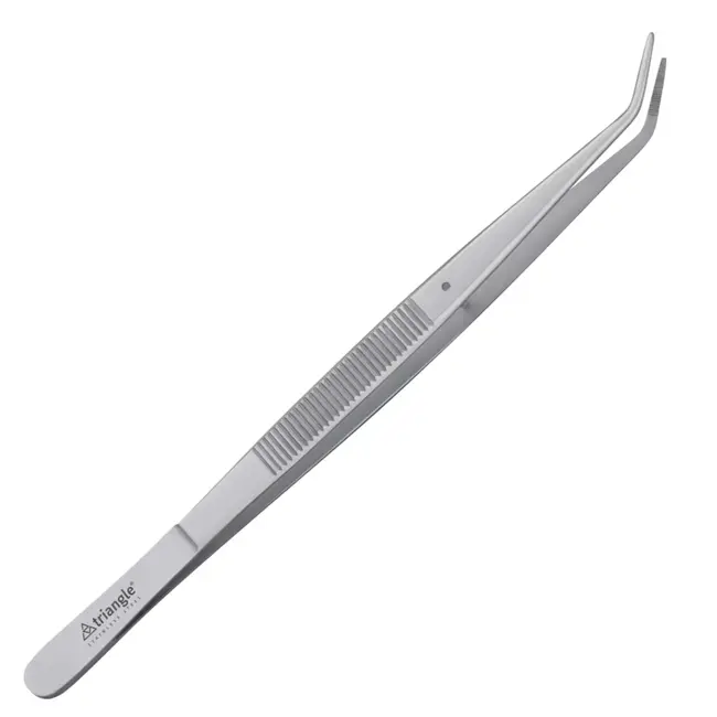 Triangle Gebogen Keukenpincet 15 cm RVS voor Garneren en Serveren
